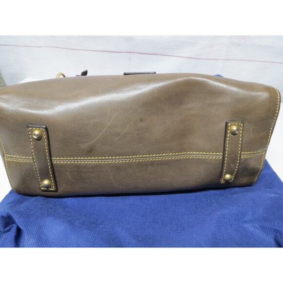 Dooney & Bourke Florentine Leather Large Cassidy Hobo Shoulder Bag Brown/Gray - Picture 13 of 15